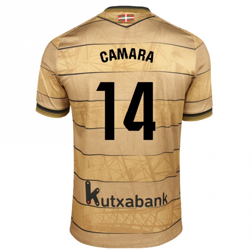 Niño Fútbol Camiseta Ibra Cámara #14 Marrón 2ª Equipación 2024/25 Perú