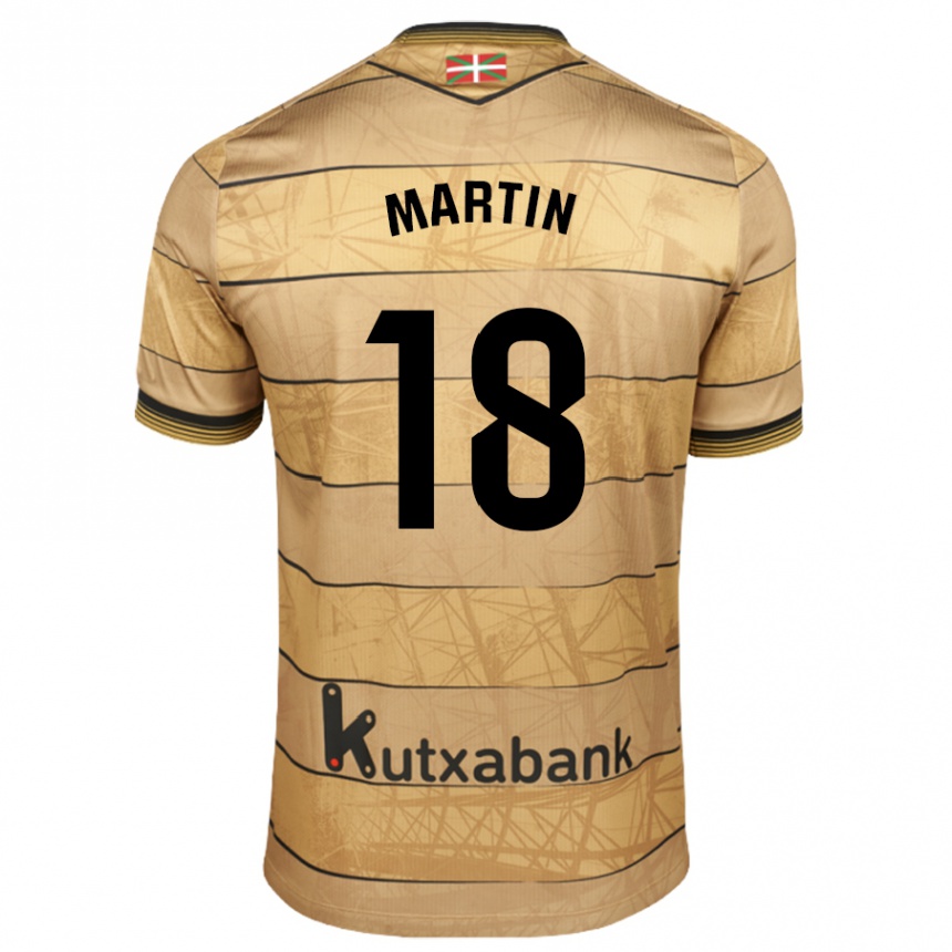 Niño Fútbol Camiseta Hugo Martín #18 Marrón 2ª Equipación 2024/25 Perú