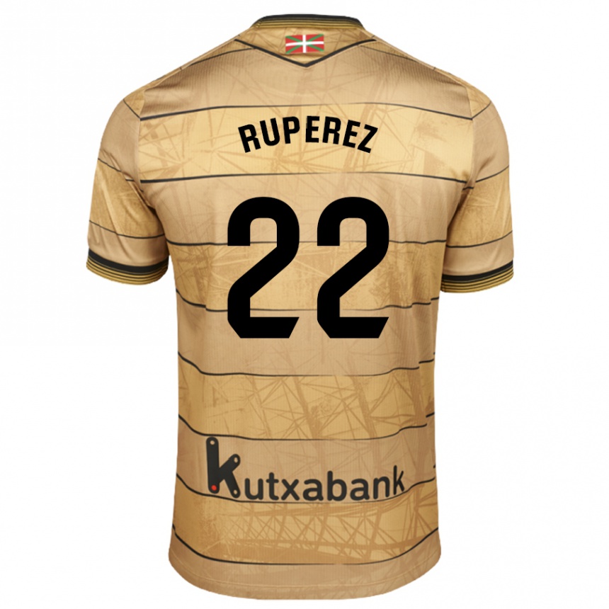 Niño Fútbol Camiseta Iñaki Rupérez #22 Marrón 2ª Equipación 2024/25 Perú