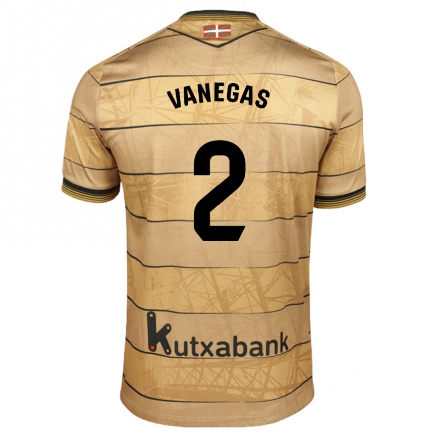 Niño Fútbol Camiseta Manuela Vanegas Cataño #2 Marrón 2ª Equipación 2024/25 Perú