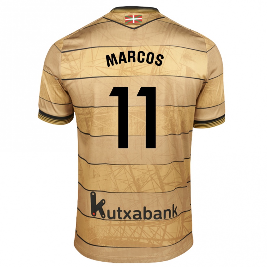 Niño Fútbol Camiseta Cecilia Marcos Nabal #11 Marrón 2ª Equipación 2024/25 Perú