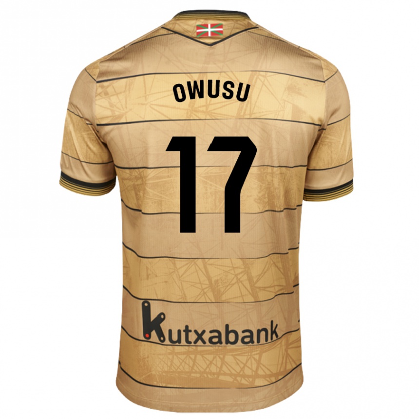 Niño Fútbol Camiseta Jacqueline Owusu #17 Marrón 2ª Equipación 2024/25 Perú