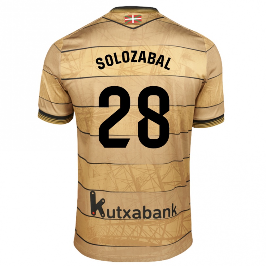 Niño Fútbol Camiseta Malen Solozabal Ibarra #28 Marrón 2ª Equipación 2024/25 Perú