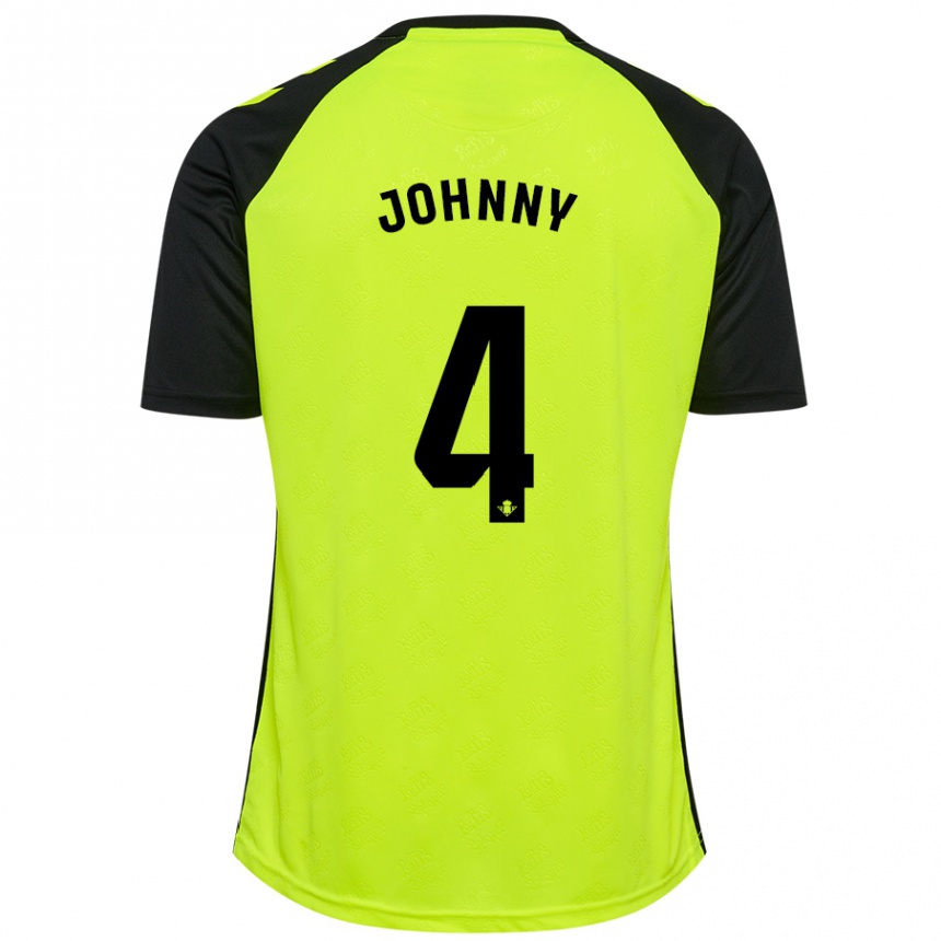 Niño Fútbol Camiseta Johnny Cardoso #4 Amarillo Fluorescente Negro 2ª Equipación 2024/25 Perú