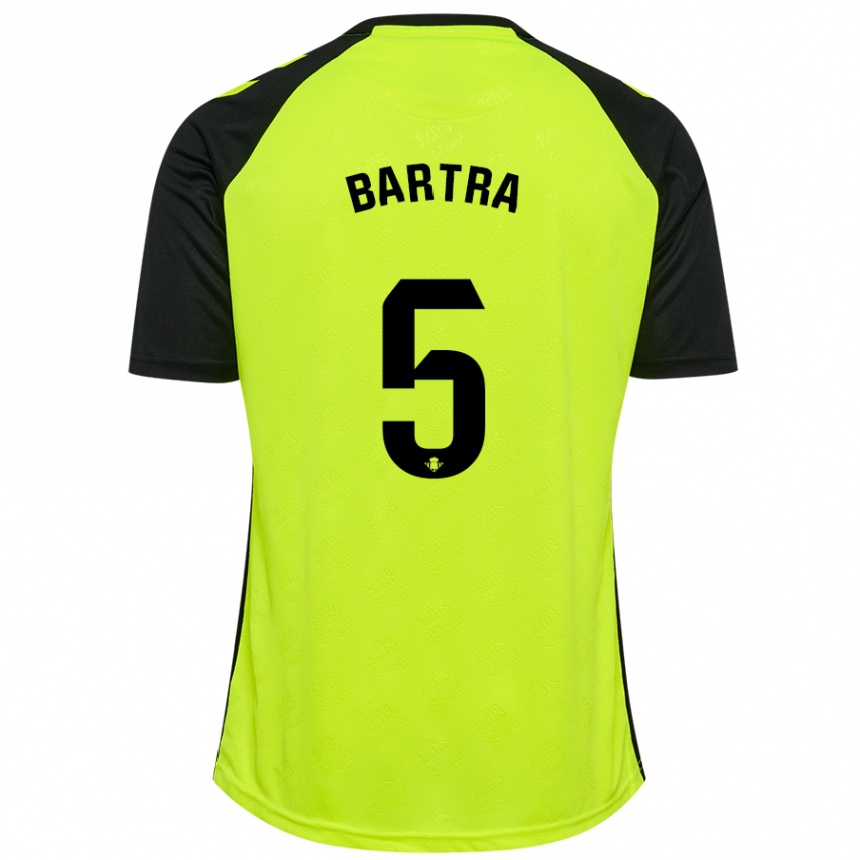 Niño Fútbol Camiseta Marc Bartra #5 Amarillo Fluorescente Negro 2ª Equipación 2024/25 Perú