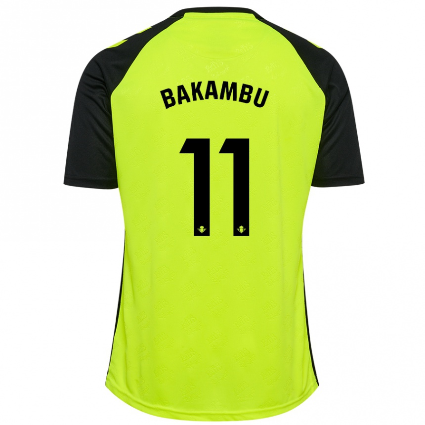 Niño Fútbol Camiseta Cedric Bakambu #11 Amarillo Fluorescente Negro 2ª Equipación 2024/25 Perú