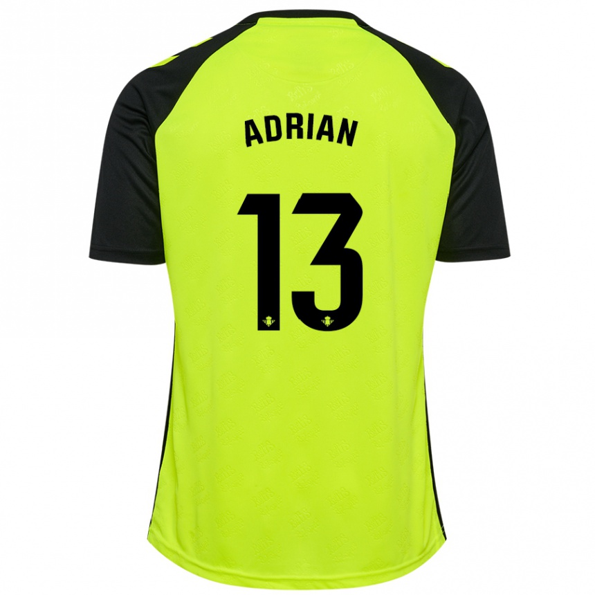 Niño Fútbol Camiseta Adrian #13 Amarillo Fluorescente Negro 2ª Equipación 2024/25 Perú