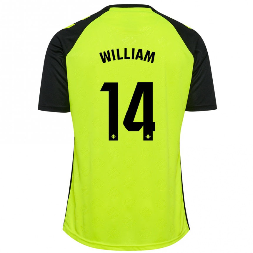 Niño Fútbol Camiseta William Carvalho #14 Amarillo Fluorescente Negro 2ª Equipación 2024/25 Perú