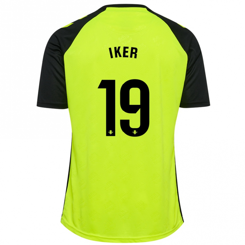 Niño Fútbol Camiseta Iker Losada #19 Amarillo Fluorescente Negro 2ª Equipación 2024/25 Perú