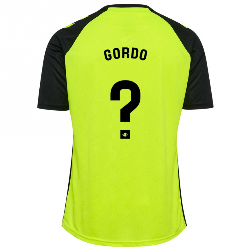 Niño Fútbol Camiseta Josan Gordo #0 Amarillo Fluorescente Negro 2ª Equipación 2024/25 Perú