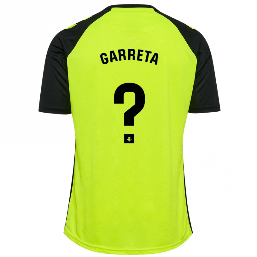 Niño Fútbol Camiseta Félix Garreta #0 Amarillo Fluorescente Negro 2ª Equipación 2024/25 Perú