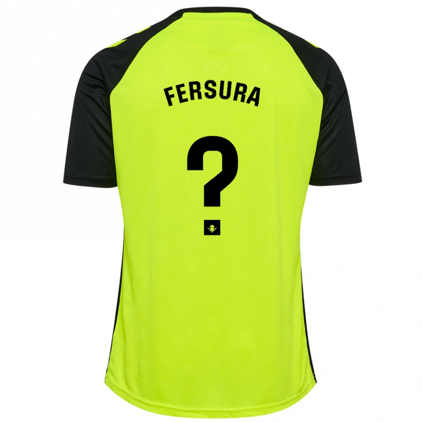 Niño Fútbol Camiseta João Fersura #0 Amarillo Fluorescente Negro 2ª Equipación 2024/25 Perú