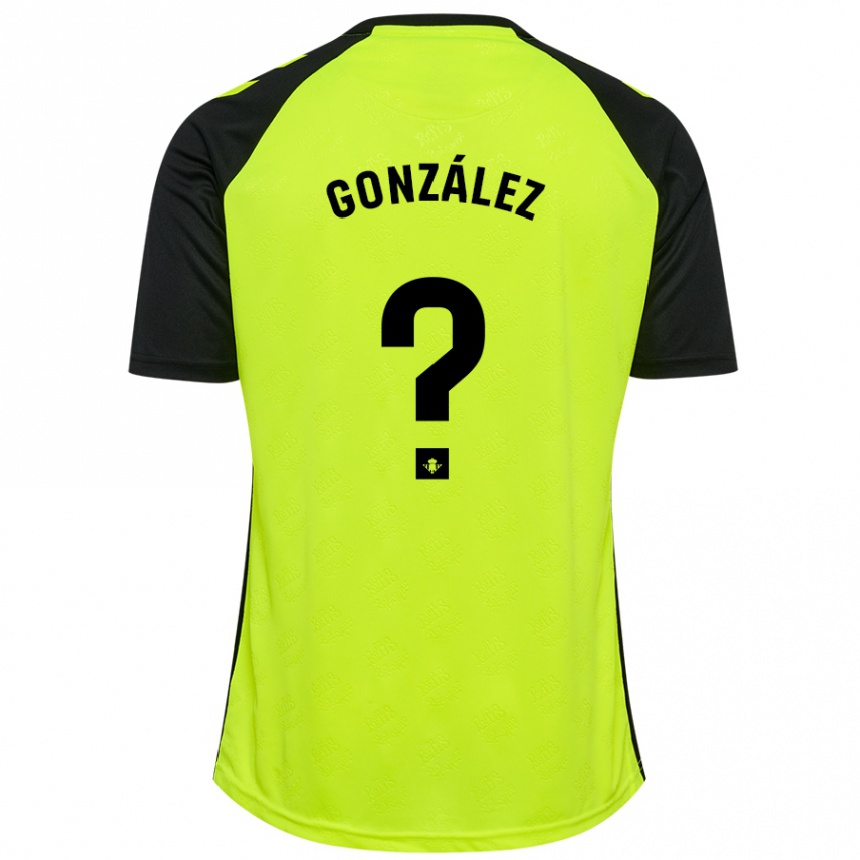 Niño Fútbol Camiseta Manu González #0 Amarillo Fluorescente Negro 2ª Equipación 2024/25 Perú