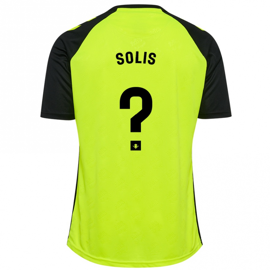 Niño Fútbol Camiseta Marcos Solís #0 Amarillo Fluorescente Negro 2ª Equipación 2024/25 Perú