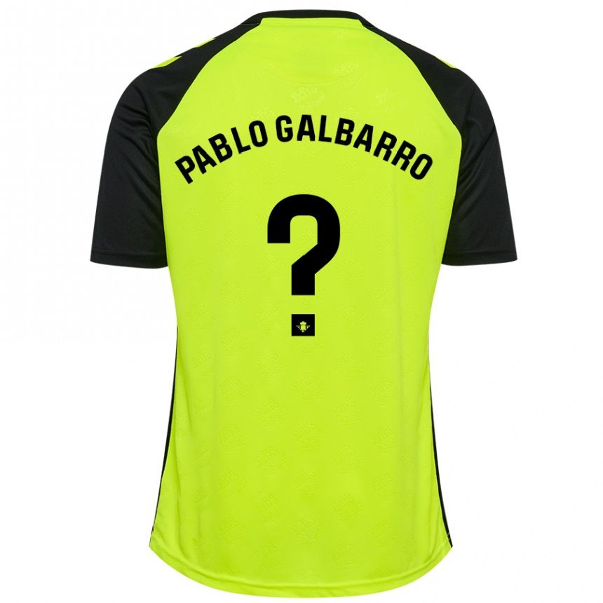 Niño Fútbol Camiseta Juan Pablo Galbarro #0 Amarillo Fluorescente Negro 2ª Equipación 2024/25 Perú