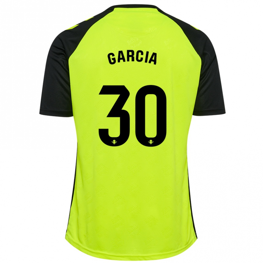 Niño Fútbol Camiseta Germán García #30 Amarillo Fluorescente Negro 2ª Equipación 2024/25 Perú