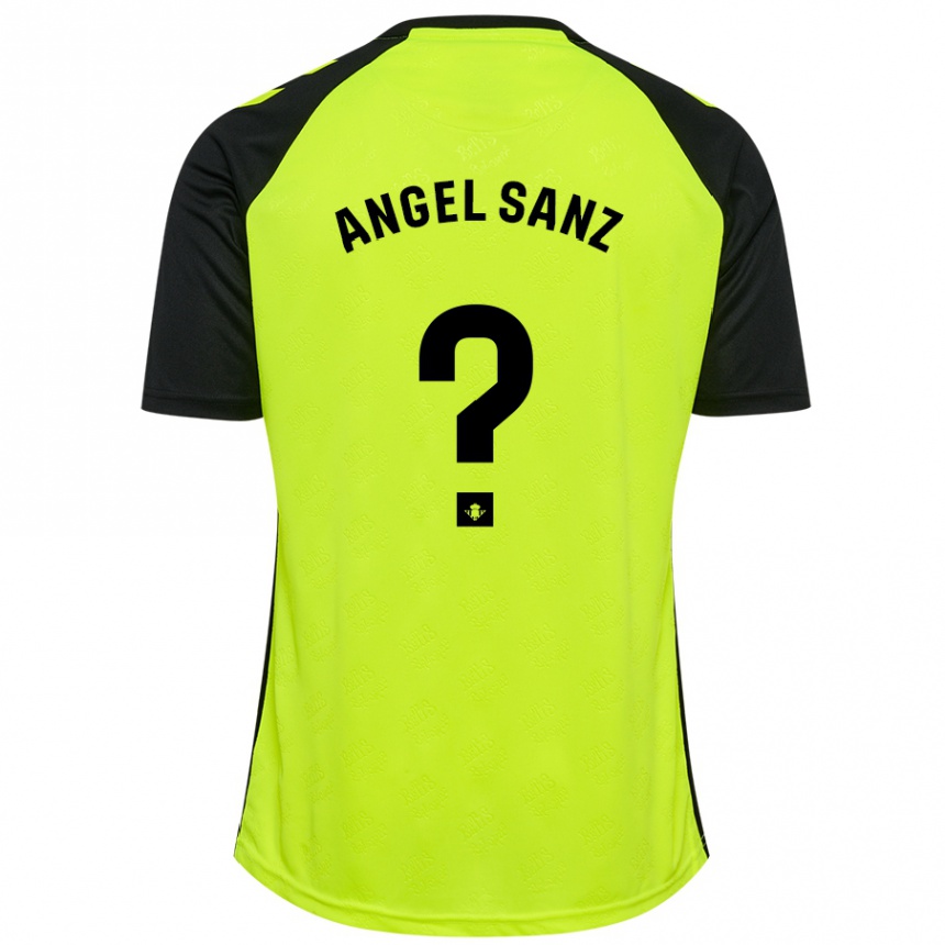 Niño Fútbol Camiseta Miguel Ángel Sanz #0 Amarillo Fluorescente Negro 2ª Equipación 2024/25 Perú