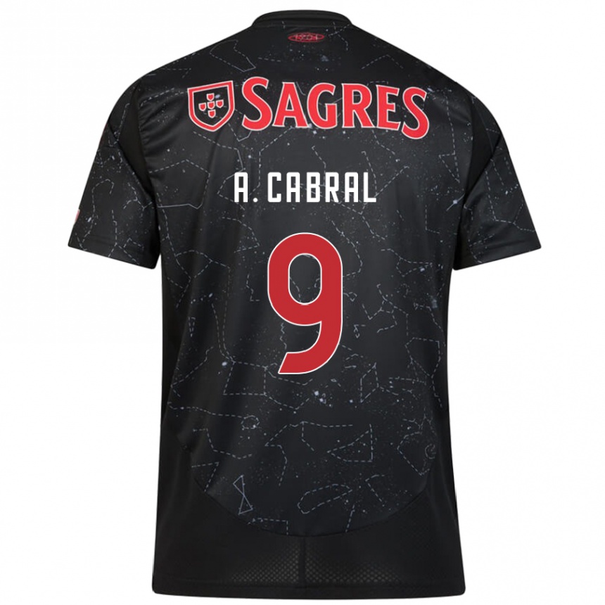 Niño Fútbol Camiseta Arthur Cabral #9 Negro Rojo 2ª Equipación 2024/25 Perú