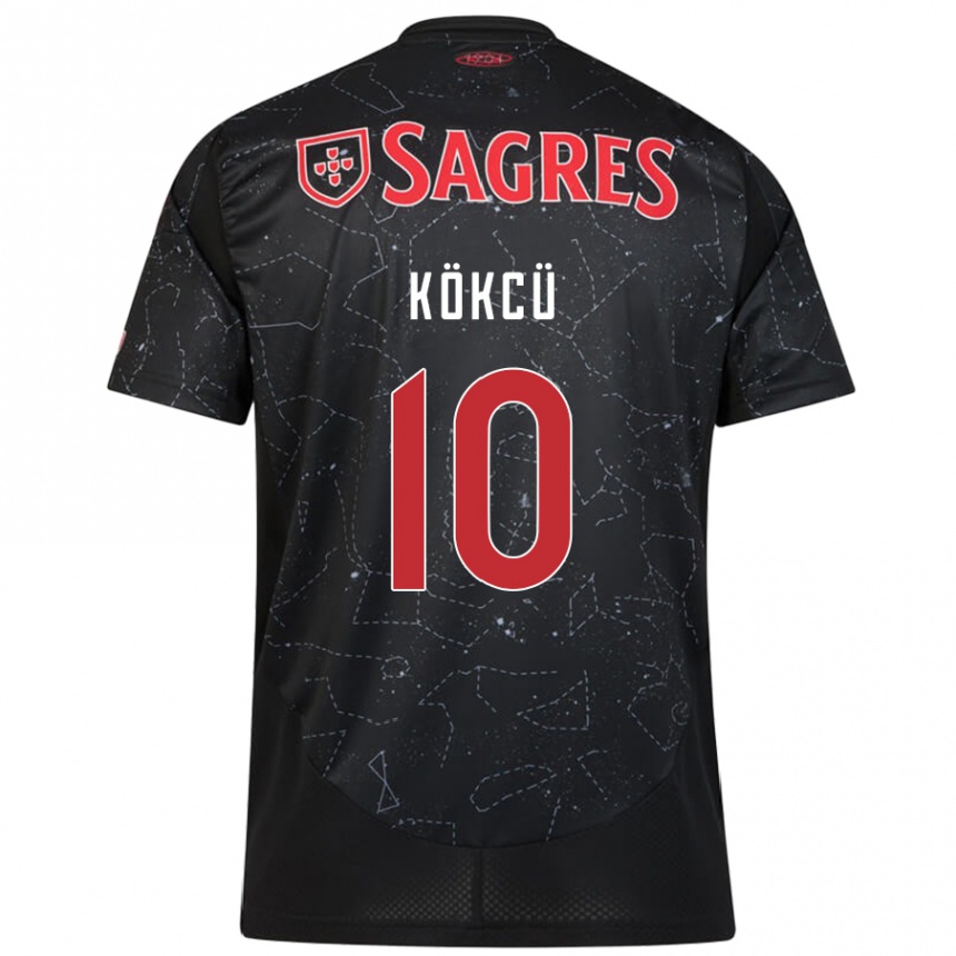 Niño Fútbol Camiseta Orkun Kökcü #10 Negro Rojo 2ª Equipación 2024/25 Perú