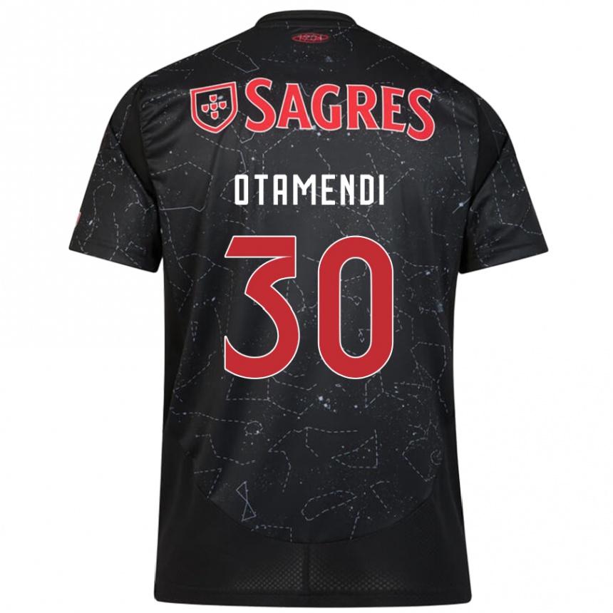 Niño Fútbol Camiseta Nicolás Otamendi #30 Negro Rojo 2ª Equipación 2024/25 Perú