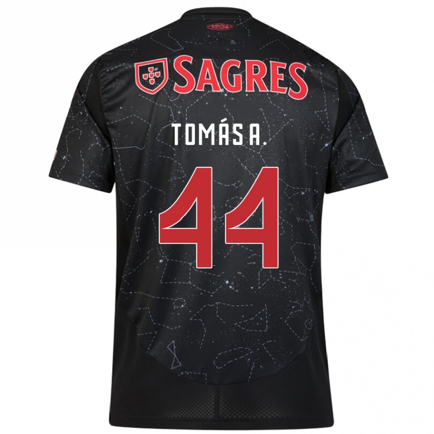 Niño Fútbol Camiseta Tomás Araújo #44 Negro Rojo 2ª Equipación 2024/25 Perú