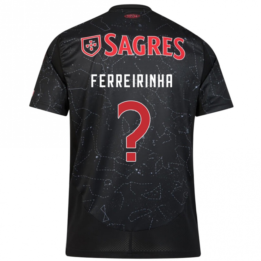 Niño Fútbol Camiseta Afonso Ferreirinha #0 Negro Rojo 2ª Equipación 2024/25 Perú