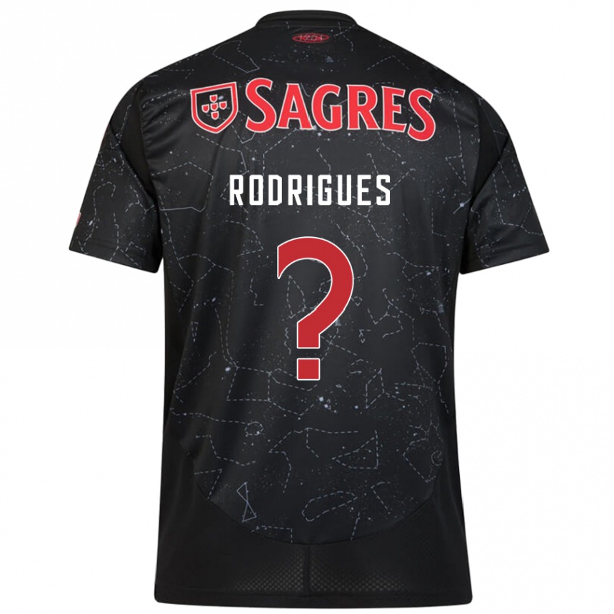 Niño Fútbol Camiseta Miguel Rodrigues #0 Negro Rojo 2ª Equipación 2024/25 Perú