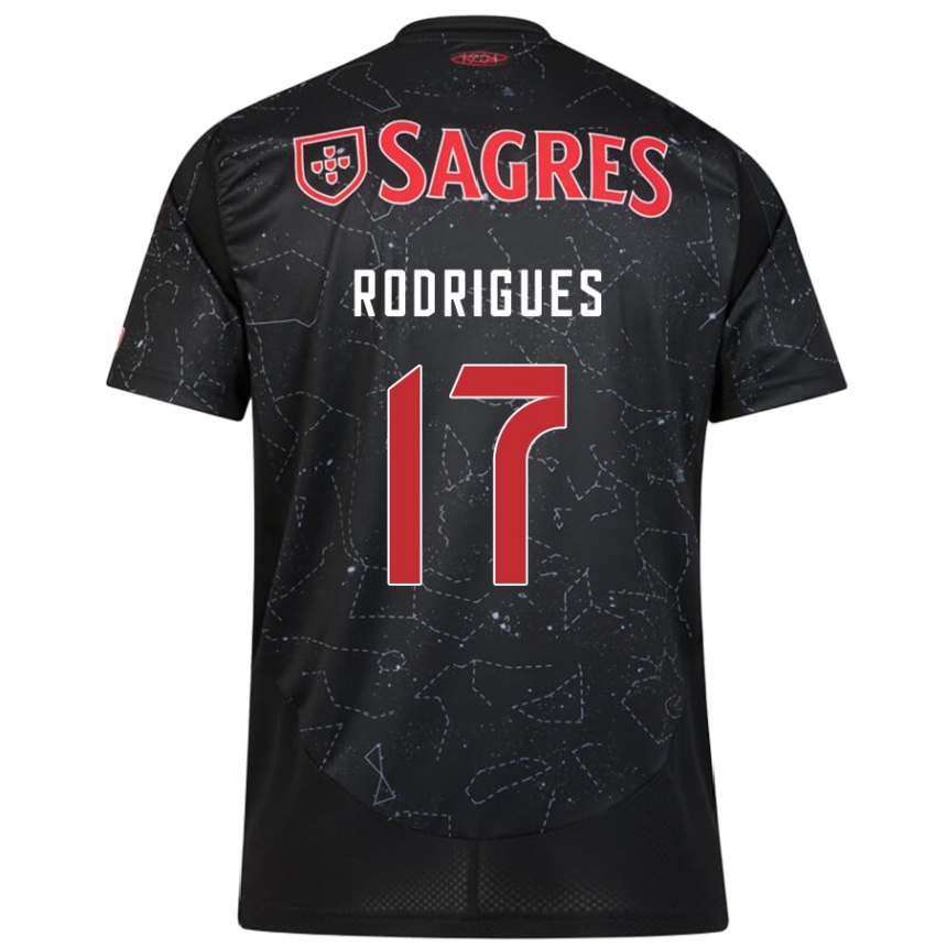 Niño Fútbol Camiseta Tiago Rodrigues #17 Negro Rojo 2ª Equipación 2024/25 Perú