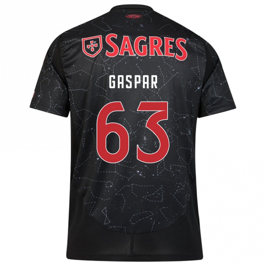 Niño Fútbol Camiseta Guilherme Gaspar #63 Negro Rojo 2ª Equipación 2024/25 Perú