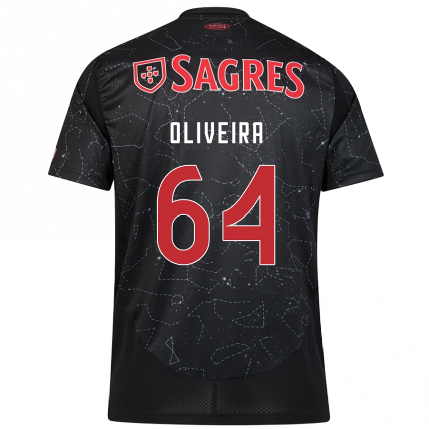 Niño Fútbol Camiseta Gonçalo Oliveira #64 Negro Rojo 2ª Equipación 2024/25 Perú