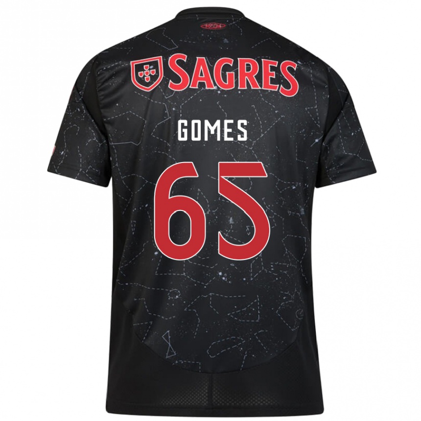 Niño Fútbol Camiseta André Gomes #65 Negro Rojo 2ª Equipación 2024/25 Perú