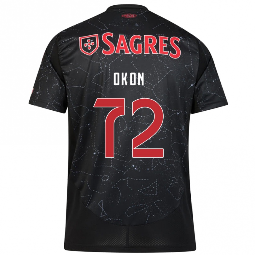 Niño Fútbol Camiseta Paul Okon #72 Negro Rojo 2ª Equipación 2024/25 Perú