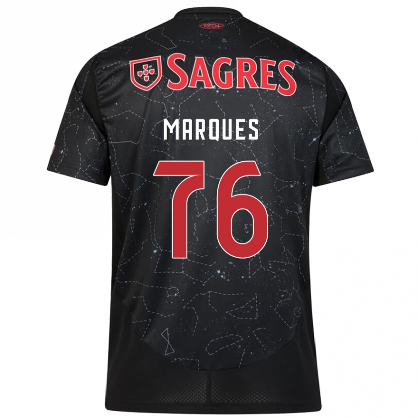 Niño Fútbol Camiseta Gustavo Marques #76 Negro Rojo 2ª Equipación 2024/25 Perú