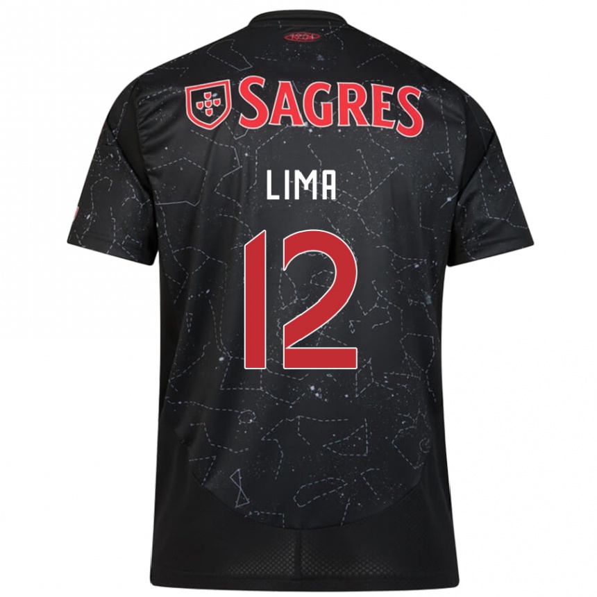 Niño Fútbol Camiseta Thaís Lima #12 Negro Rojo 2ª Equipación 2024/25 Perú