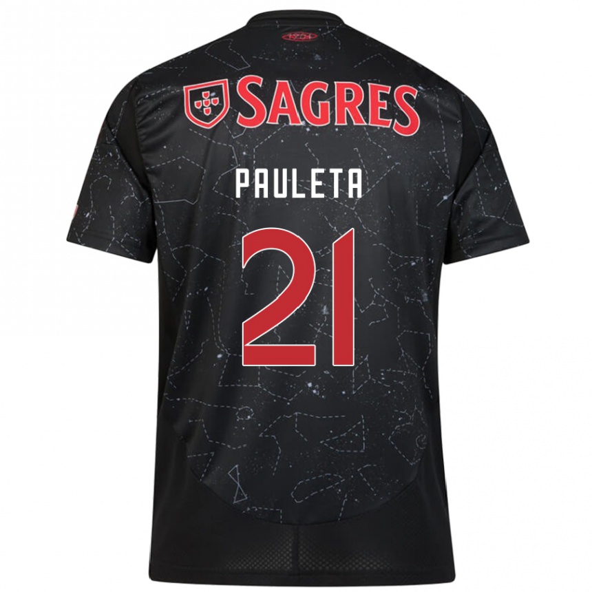 Niño Fútbol Camiseta Pauleta #21 Negro Rojo 2ª Equipación 2024/25 Perú