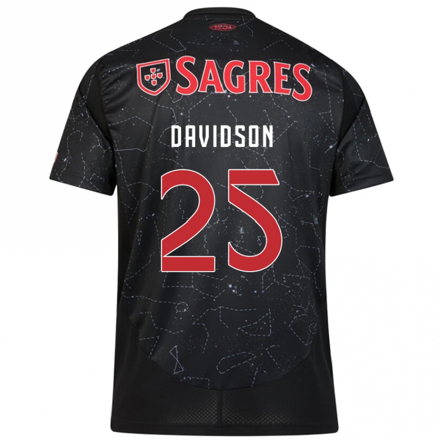 Niño Fútbol Camiseta Chandra Davidson #25 Negro Rojo 2ª Equipación 2024/25 Perú