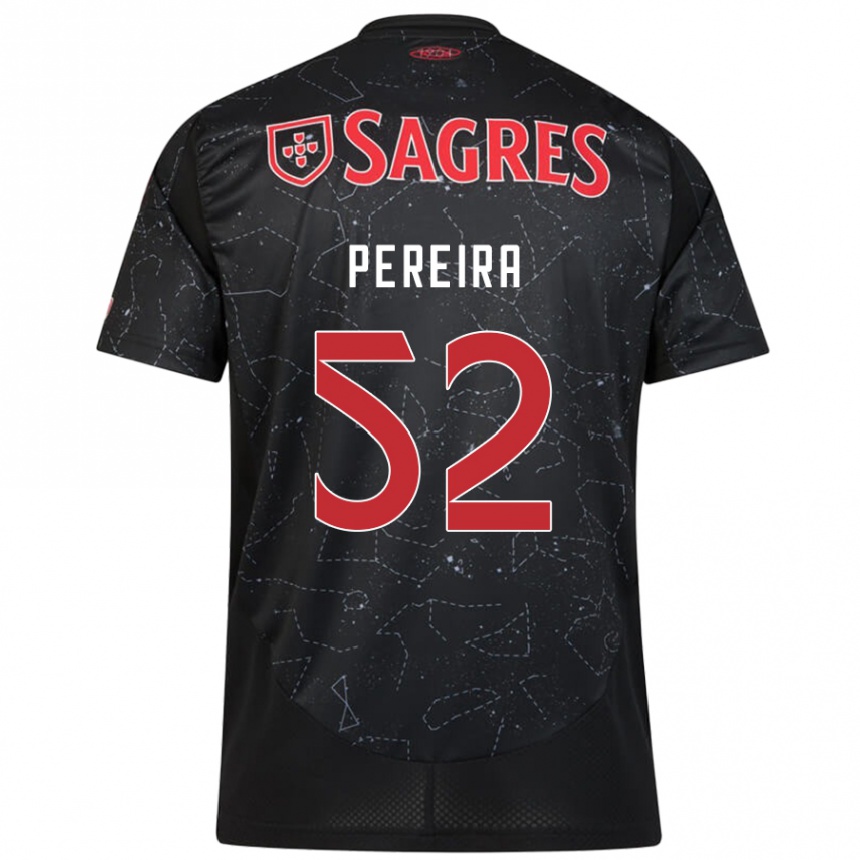 Niño Fútbol Camiseta Henrique Pereira #52 Negro Rojo 2ª Equipación 2024/25 Perú