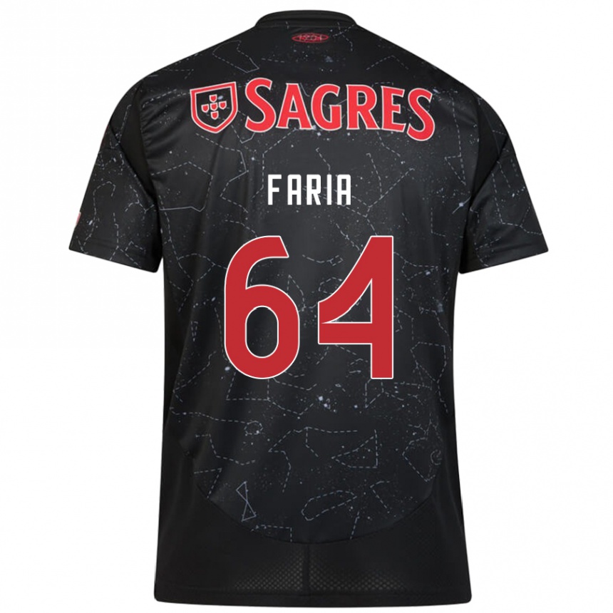 Niño Fútbol Camiseta Hugo Faria #64 Negro Rojo 2ª Equipación 2024/25 Perú