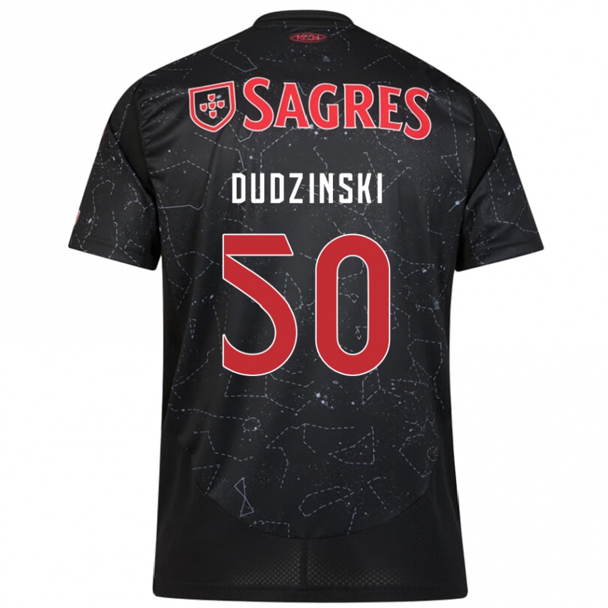 Niño Fútbol Camiseta Marcel Dudzinski #50 Negro Rojo 2ª Equipación 2024/25 Perú