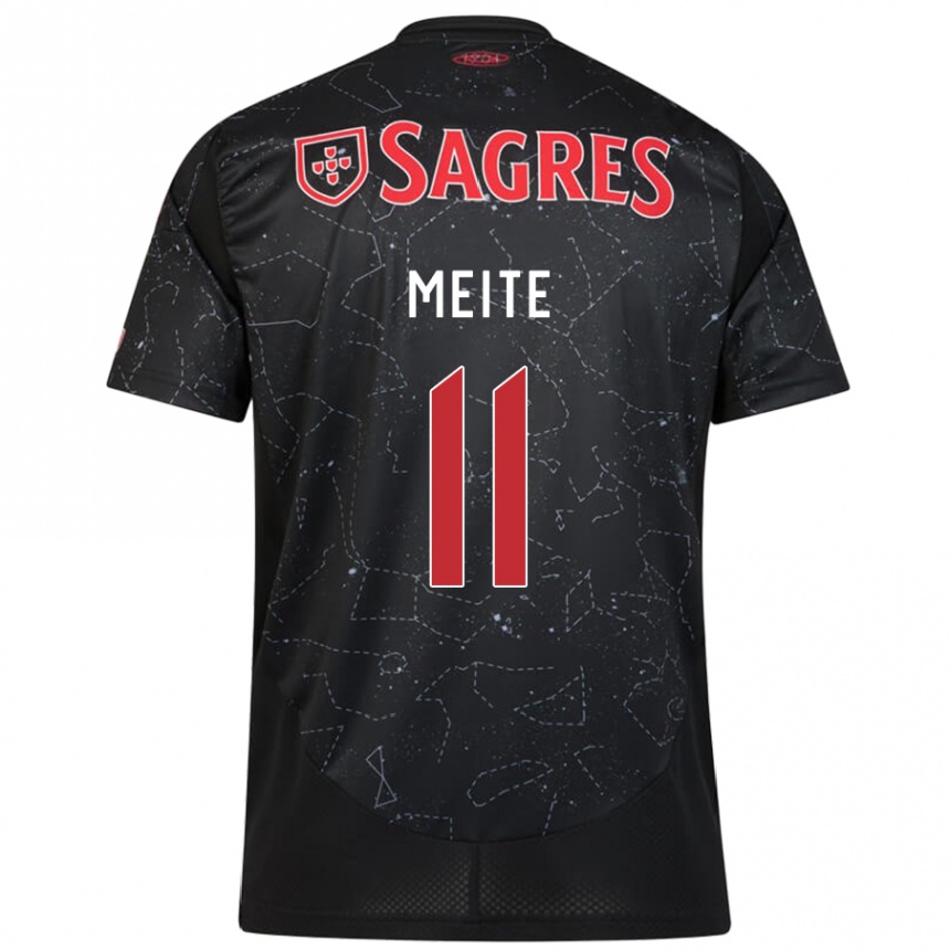 Niño Fútbol Camiseta Soualiho Meite #11 Negro Rojo 2ª Equipación 2024/25 Perú