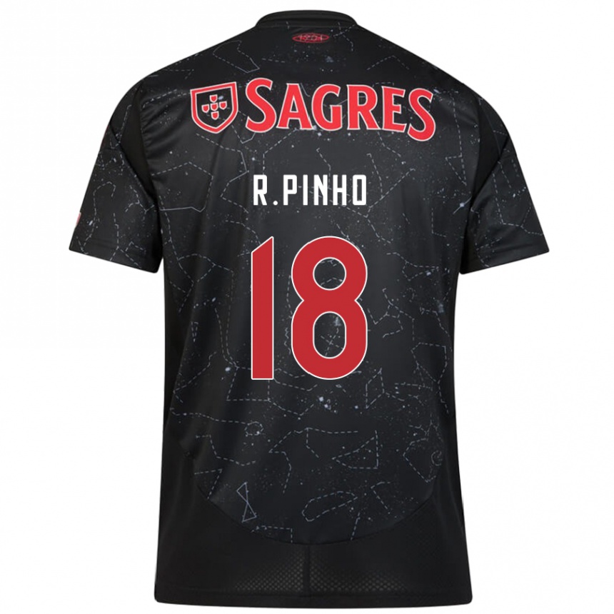 Niño Fútbol Camiseta Rodrigo Pinho #18 Negro Rojo 2ª Equipación 2024/25 Perú