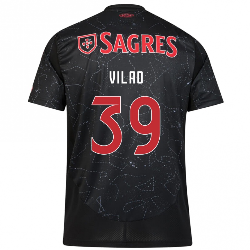 Niño Fútbol Camiseta Carolina Vilao #39 Negro Rojo 2ª Equipación 2024/25 Perú