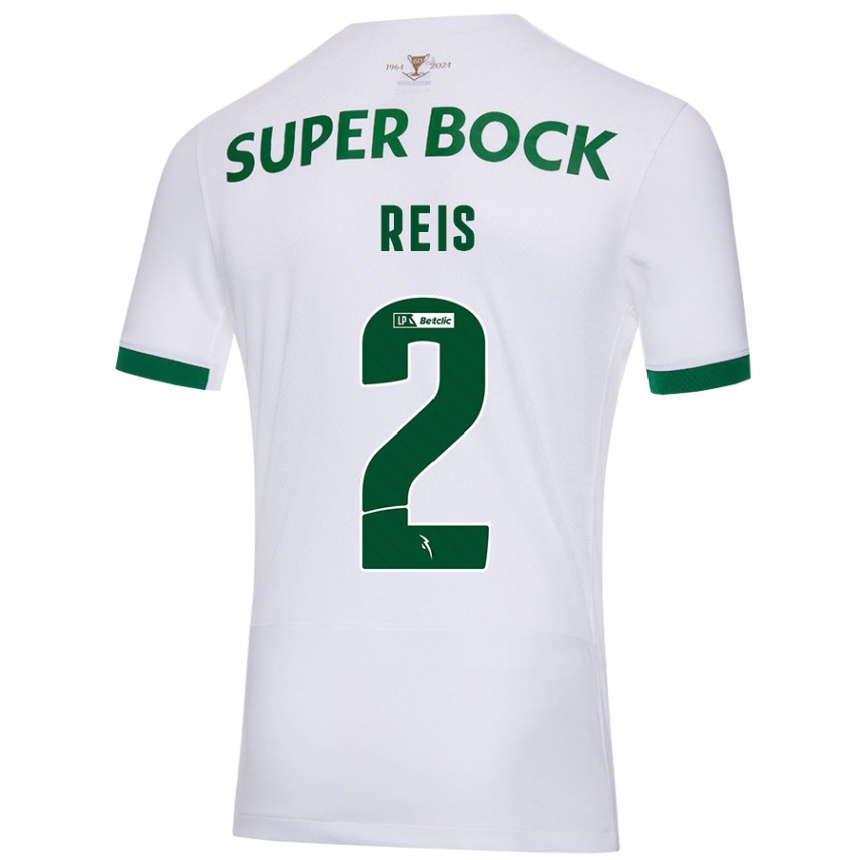 Niño Fútbol Camiseta Matheus Reis #2 Blanco Verde 2ª Equipación 2024/25 Perú