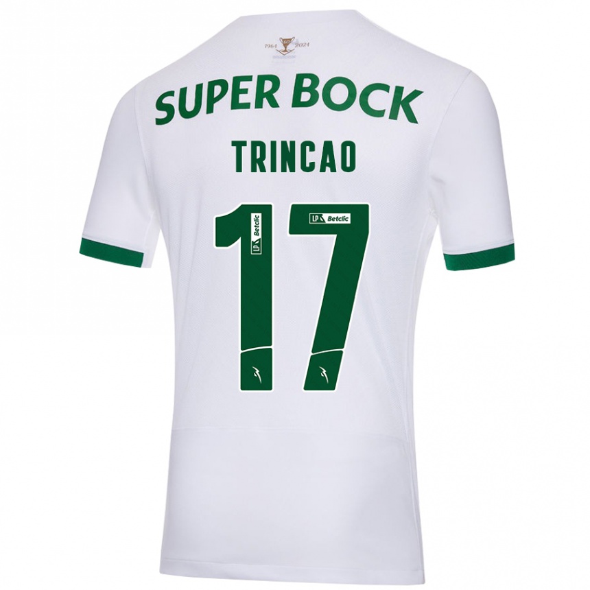 Niño Fútbol Camiseta Trincão #17 Blanco Verde 2ª Equipación 2024/25 Perú