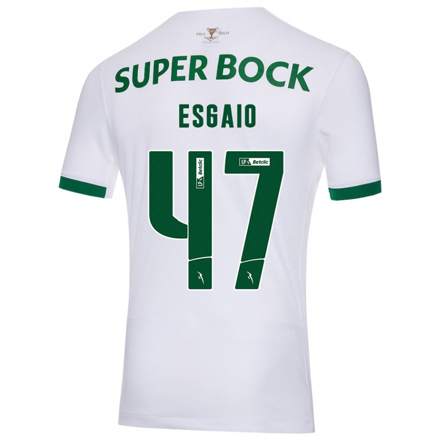 Niño Fútbol Camiseta Ricardo Esgaio #47 Blanco Verde 2ª Equipación 2024/25 Perú