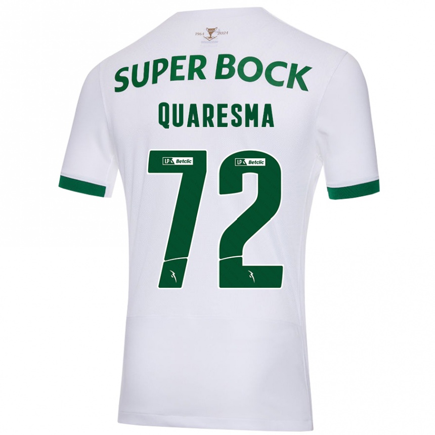 Niño Fútbol Camiseta Eduardo Quaresma #72 Blanco Verde 2ª Equipación 2024/25 Perú