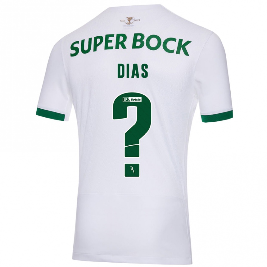 Niño Fútbol Camiseta Lucas Dias #0 Blanco Verde 2ª Equipación 2024/25 Perú