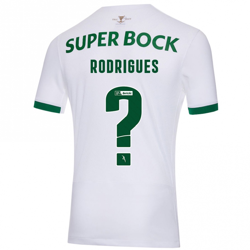 Niño Fútbol Camiseta João Rodrigues #0 Blanco Verde 2ª Equipación 2024/25 Perú