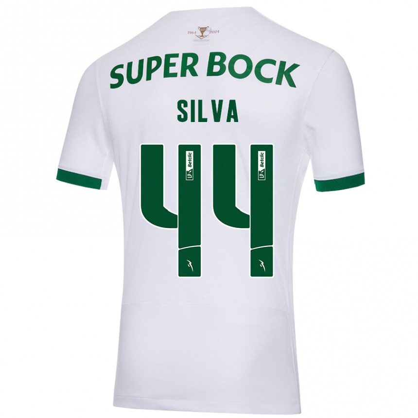 Niño Fútbol Camiseta Pedro Silva #44 Blanco Verde 2ª Equipación 2024/25 Perú