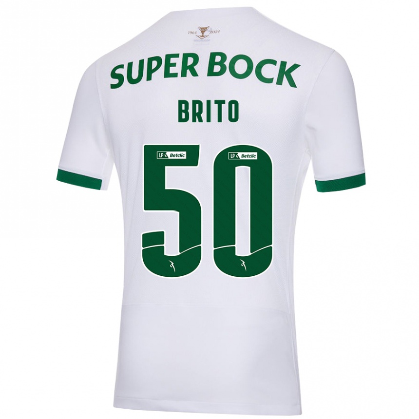 Niño Fútbol Camiseta Alexandre Brito #50 Blanco Verde 2ª Equipación 2024/25 Perú